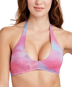 BCBGeneration Cloud Nine Printed Convertible Bikini Top Pink M NWT